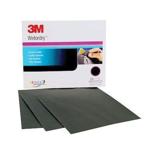 Imperial™ Wetordry™ 02033 401Q Series Abrasive Sheet, 9 in W x 11 in L, 1200 Grit, Fine Grade, Black