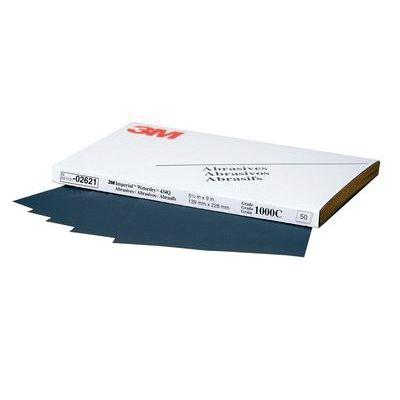 Imperial™ Wetordry™ 02621 434Q Series Abrasive Sheet, 5-1/2 in W x 9 in L, 1000 Grit, Fine Grade, Black