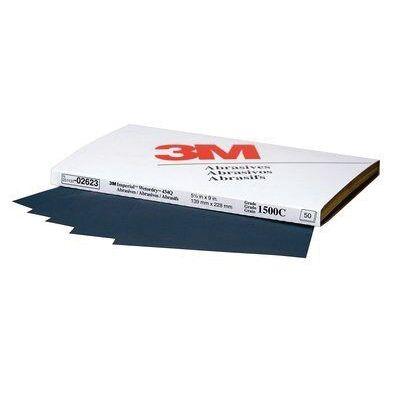 Imperial™ Wetordry™ 02623 434Q Series Abrasive Sheet, 5-1/2 in W x 9 in L, 1500 Grit, Fine Grade, Black