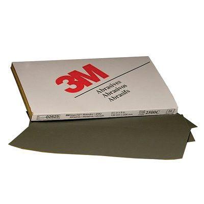 Imperial™ Wetordry™ 02625 434Q Series Abrasive Sheet, 5-1/2 in W x 9 in L, 2500 Grit, Fine Grade, Black