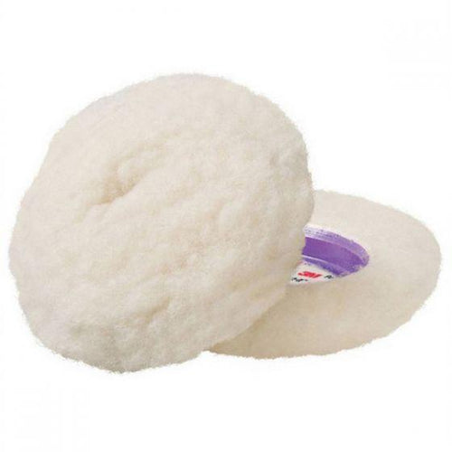 Perfect-It™ 30040 Single Sided Compounding Pad, 4 in Dia, Hook and Loop Attachment, Low Lint Wool Pad, White