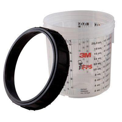 PPS™ 16001 Standard Hard Cup and Collar, 650 mL, Use With: Flexible Liner, (Legacy) Paint Preparation System