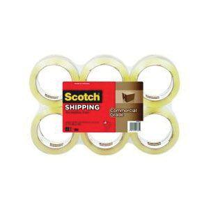 Scotch® 3750-6 Commercial Grade Packing Tape, 60 yd x 1.88 in, 3.1 mil THK, Clear