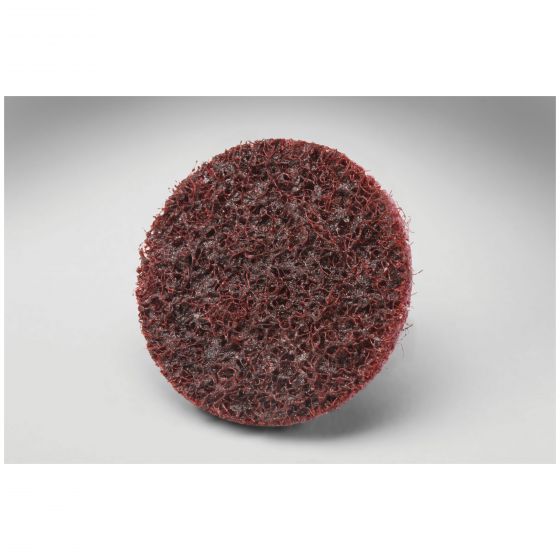 Scotch-Brite™ 07481 SC-DR Series No-Hole Surface Conditioning Disc, 2 in, Medium Grade, Aluminum Oxide, Maroon