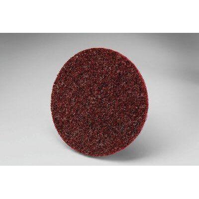 Scotch-Brite™ 07483 SC-DR Series No-Hole Surface Conditioning Disc, 4 in, Medium Grade, Aluminum Oxide, Maroon