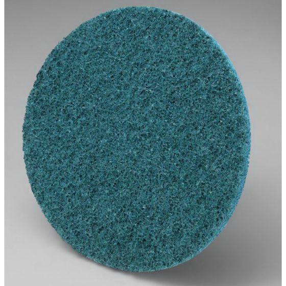 Scotch-Brite™ 07513 SC-DR Series No-Hole Surface Conditioning Disc, 3 in, Very Fine Grade, Aluminum Oxide, Blue