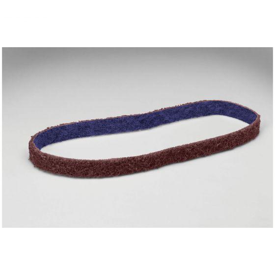 Scotch-Brite™ 64458 DF-BL Series Non-Woven Durable Flex Belt, 1/2 in W x 18 in L, Medium Grade, Maroon