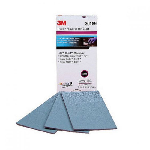 Trizact™ 30189 Abrasive Sheet, 2-3/4 in W x 5-1/2 in L, 5000 Grit, Fine Grade, Silicon Carbide Abrasive, Wet/Dry