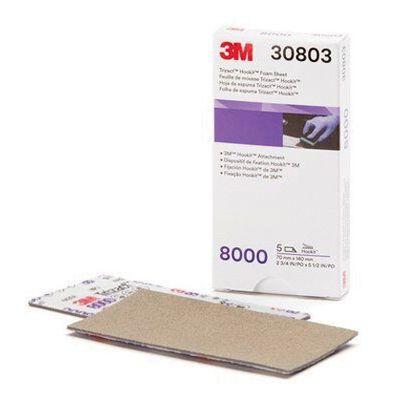 Trizact™ 30803 Sanding Sheet, 70 mm W x 140 mm L, 8000 Grit, Fine Grade, Silicon Carbide Abrasive, Wet/Dry