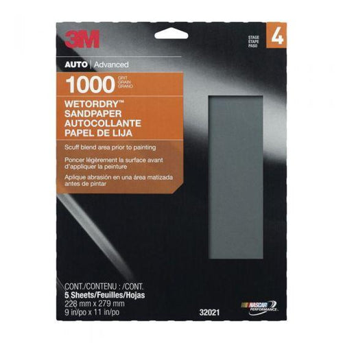 Wetordry™ 32021 Sandpaper, 9 in W x 11 in L, 1000 Grit, Aluminum Oxide Abrasive, Gray, Wet/Dry