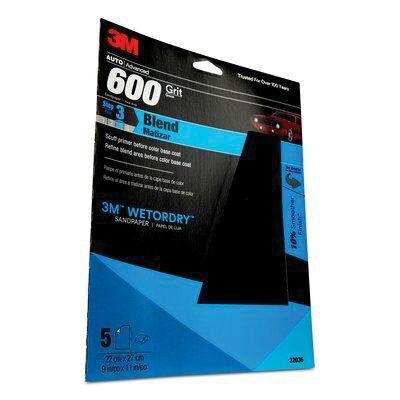 Wetordry™ 32036 Sandpaper, 9 in W x 11 in L, 600 Grit, Aluminum Oxide Abrasive, Black, Wet/Dry