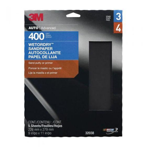 Wetordry™ 32038 Sandpaper, 9 in W x 11 in L, 400 Grit, Aluminum Oxide Abrasive, Black, Wet/Dry