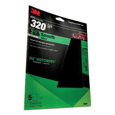 Wetordry™ 32040 Sandpaper, 9 in W x 11 in L, 320 Grit, Black, Wet/Dry