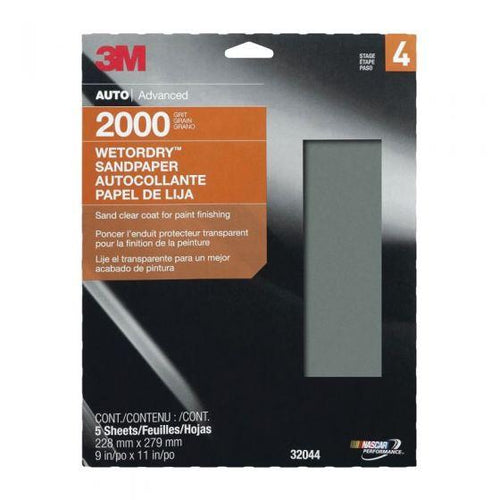 Wetordry™ 32044 Sandpaper, 9 in W x 11 in L, 2000 Grit, Micro Fine Grade, Aluminum Oxide Abrasive, Gray, Wet/Dry